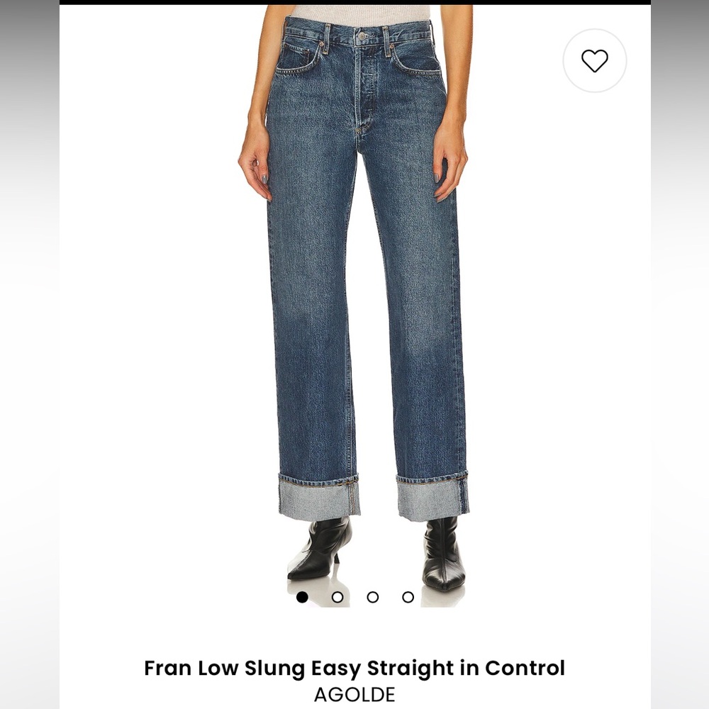 Agolde Fran Low Slung Easy Straight in Control, size 27